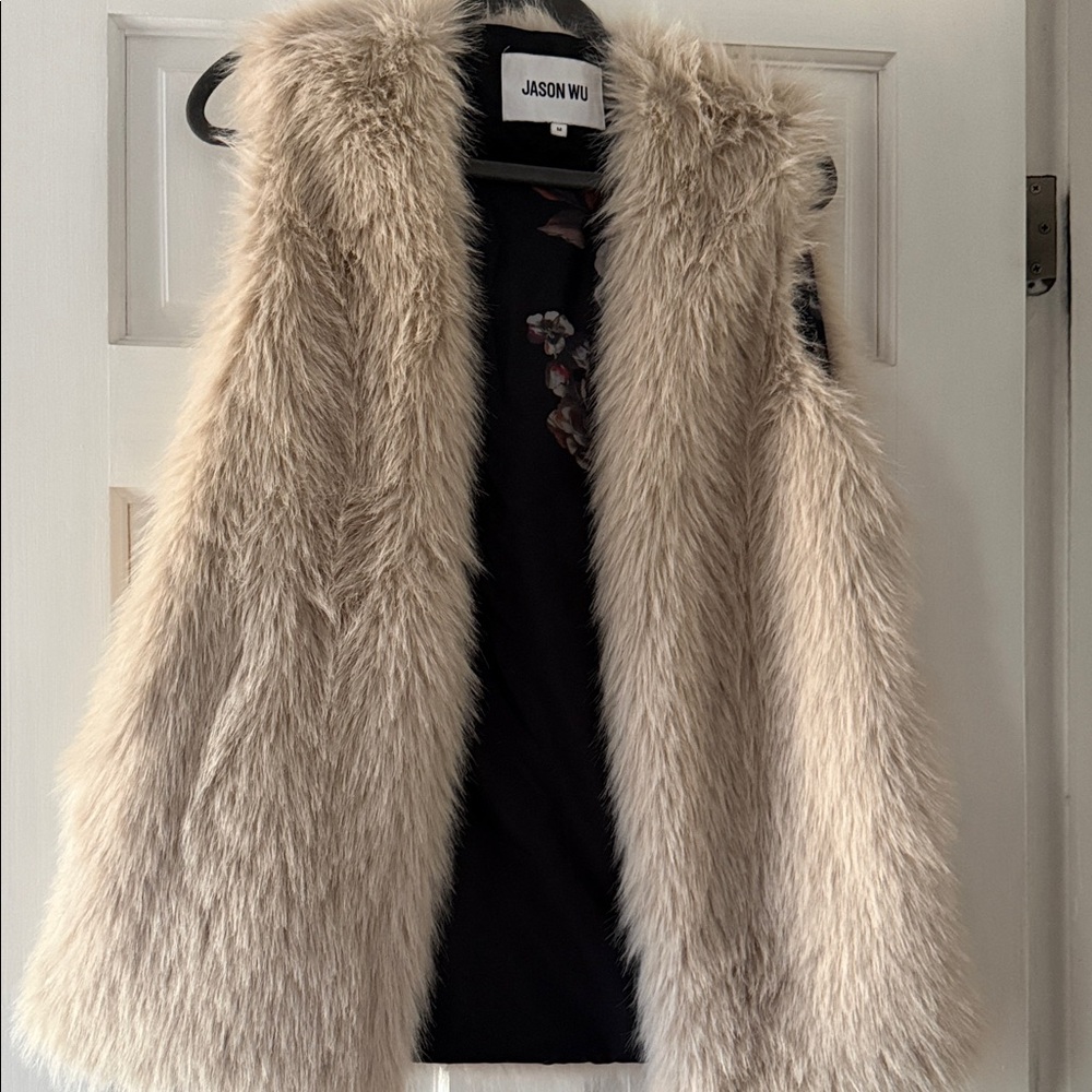 Jason Wu Cream Faux Fur Sleeveless Vest